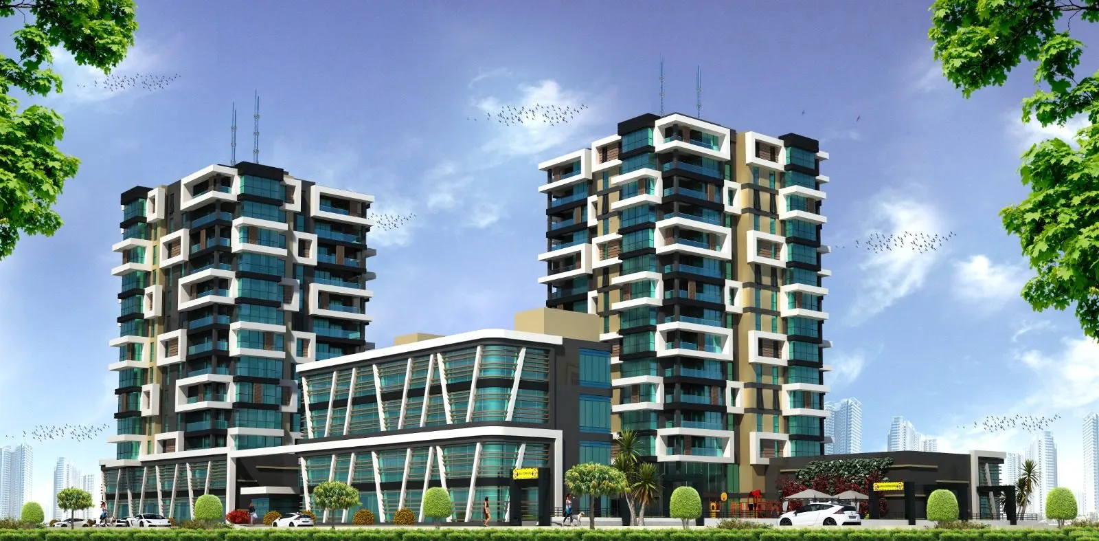 Bloklar ve çarşı, cadde cephesi