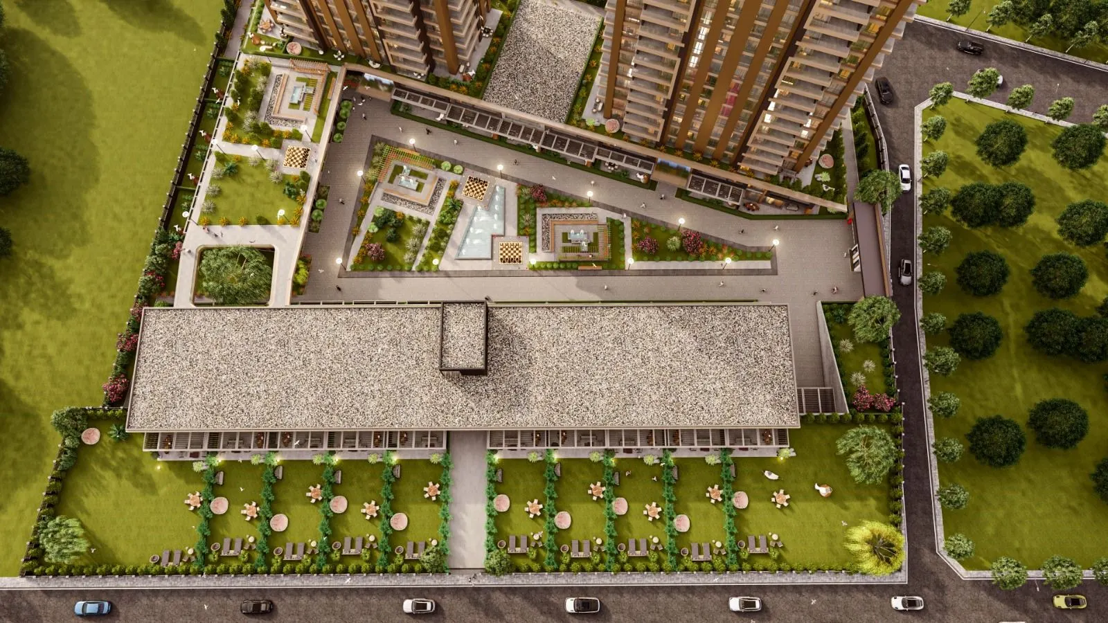 Villa sırası, havadan